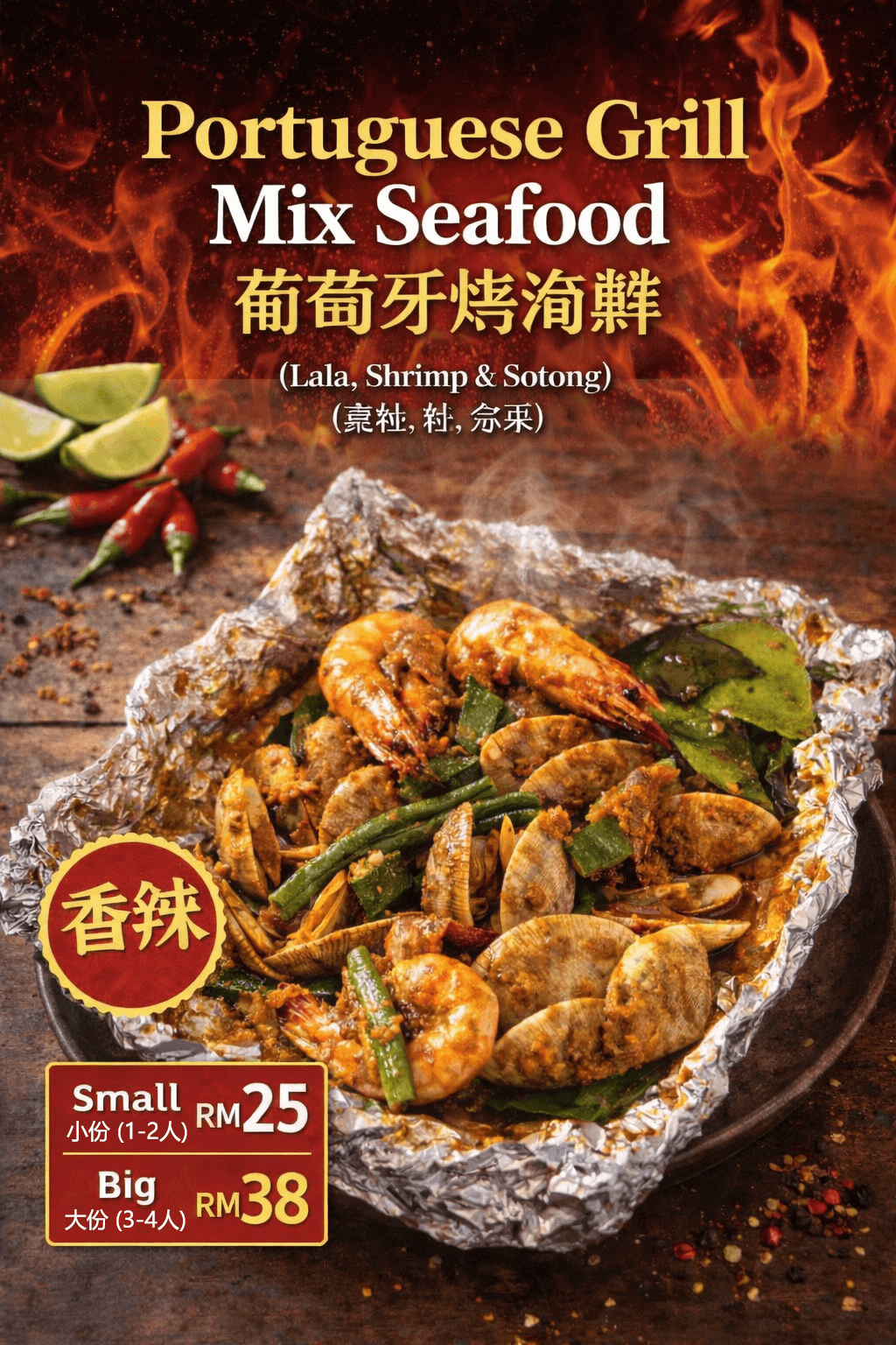 NEW! Portuguese grilled mix seafood